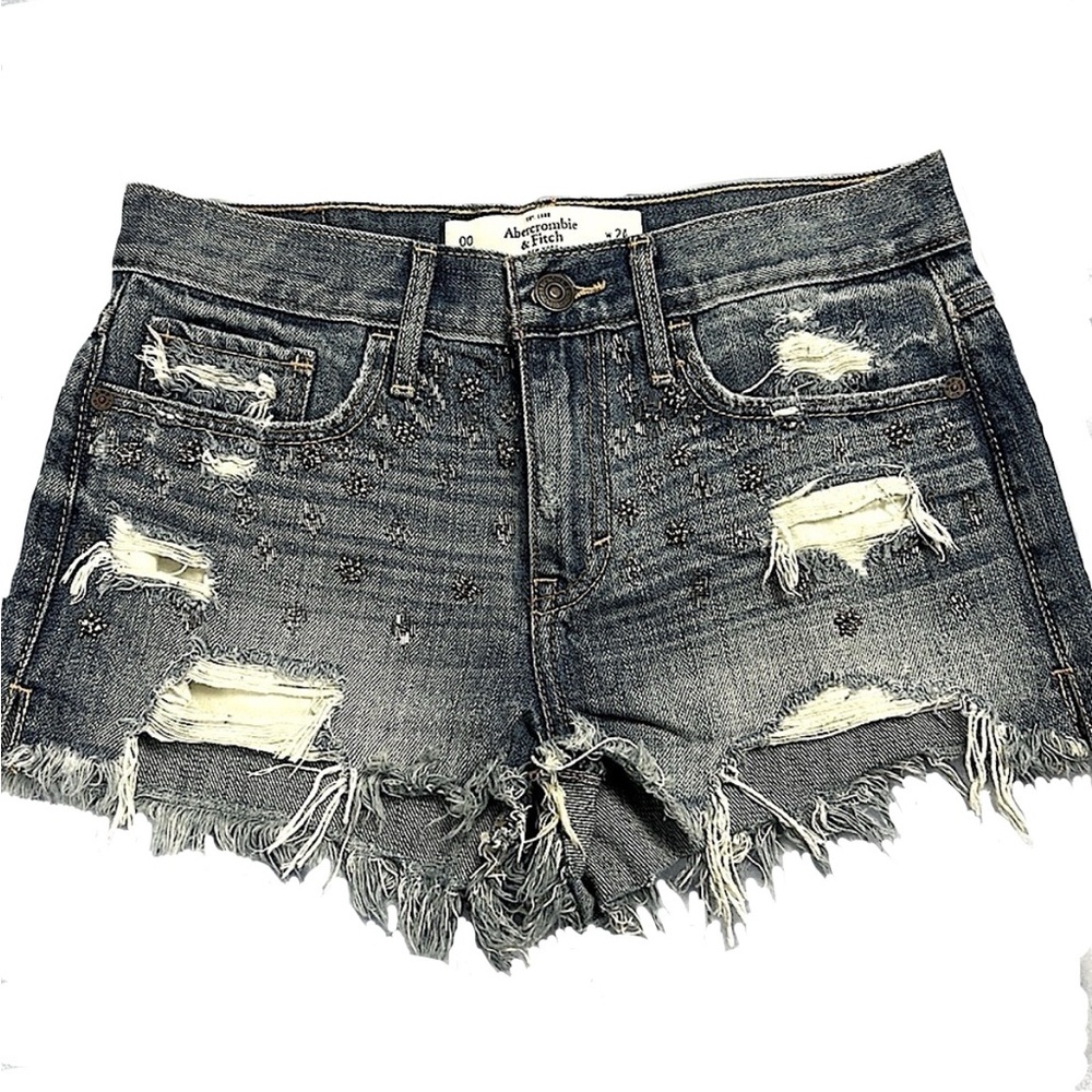 Abercrombie & Fitch Pearl Denim Shorts – Size 00 – 100% Cotton – Like New